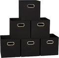 Foldable Fabric Storage Bins Set of 6 - Collapsible Cubby Cubes