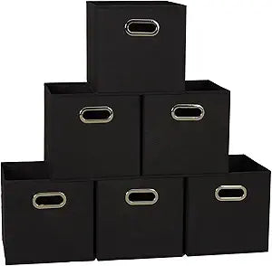 Foldable Fabric Storage Bins Set of 6 for Organizing Spaces
