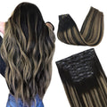 Clip in Hair Extensions for Women 14in 130g Balayage Natural Black