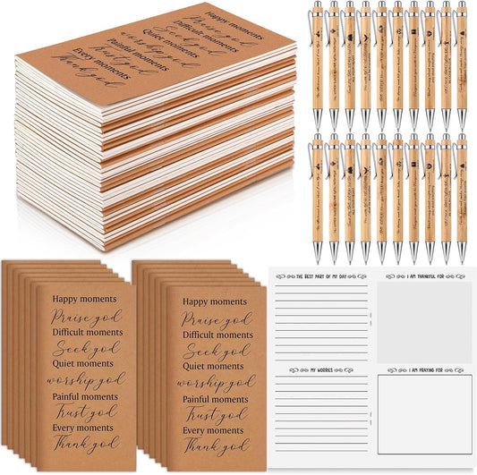 Christian Gift Set: Inspiring Prayer Journals & Bible Verse Pens