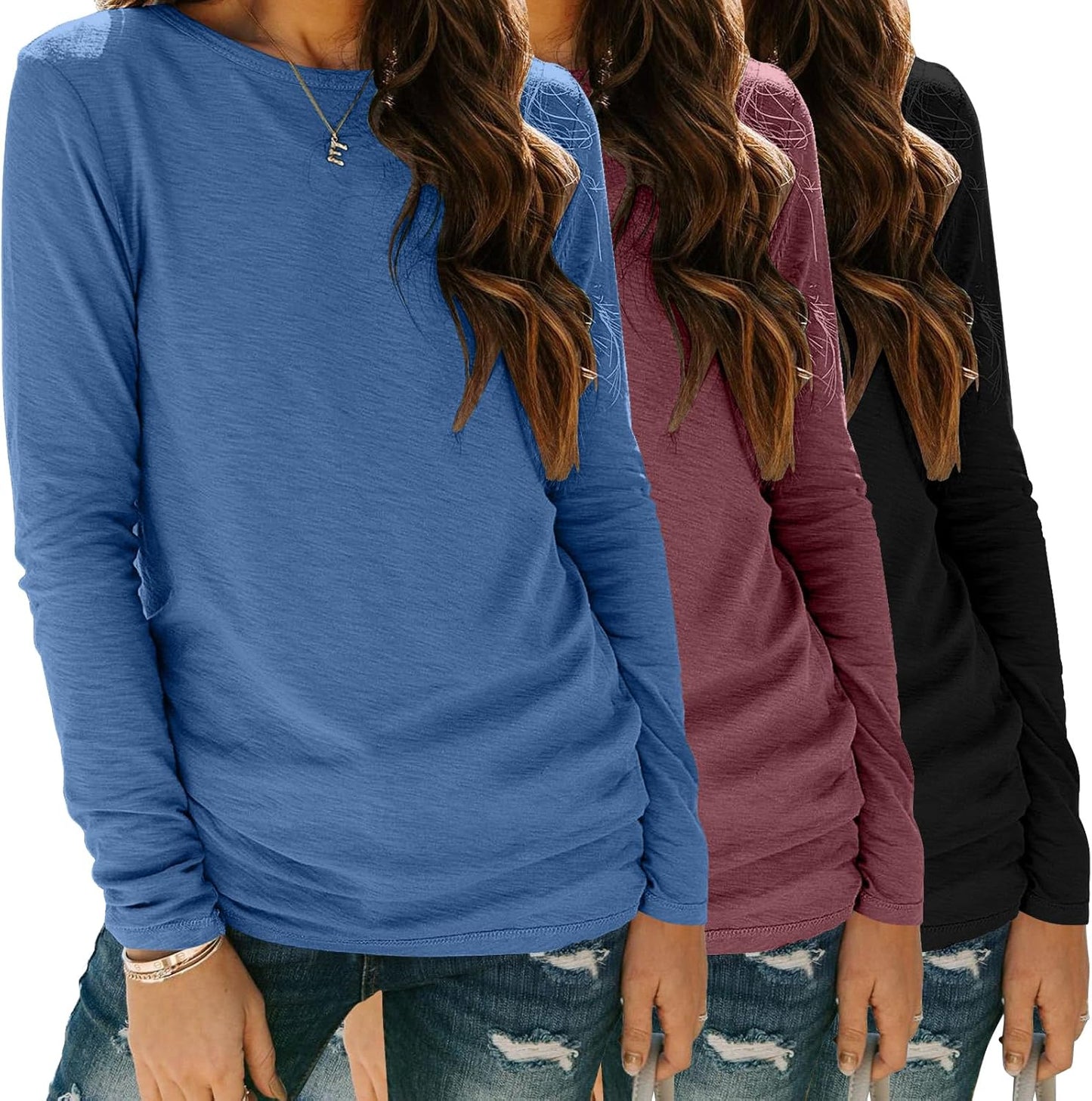 Zeagoo Long Sleeve Shirts for Women - Casual Soft Tee Tops