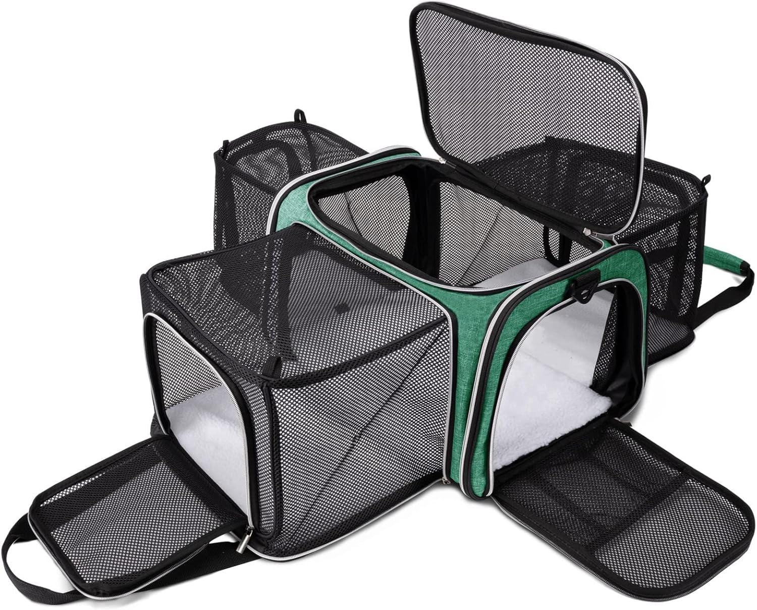 Expandable Cat Carrier Bag for Travel with 5 Open Doors