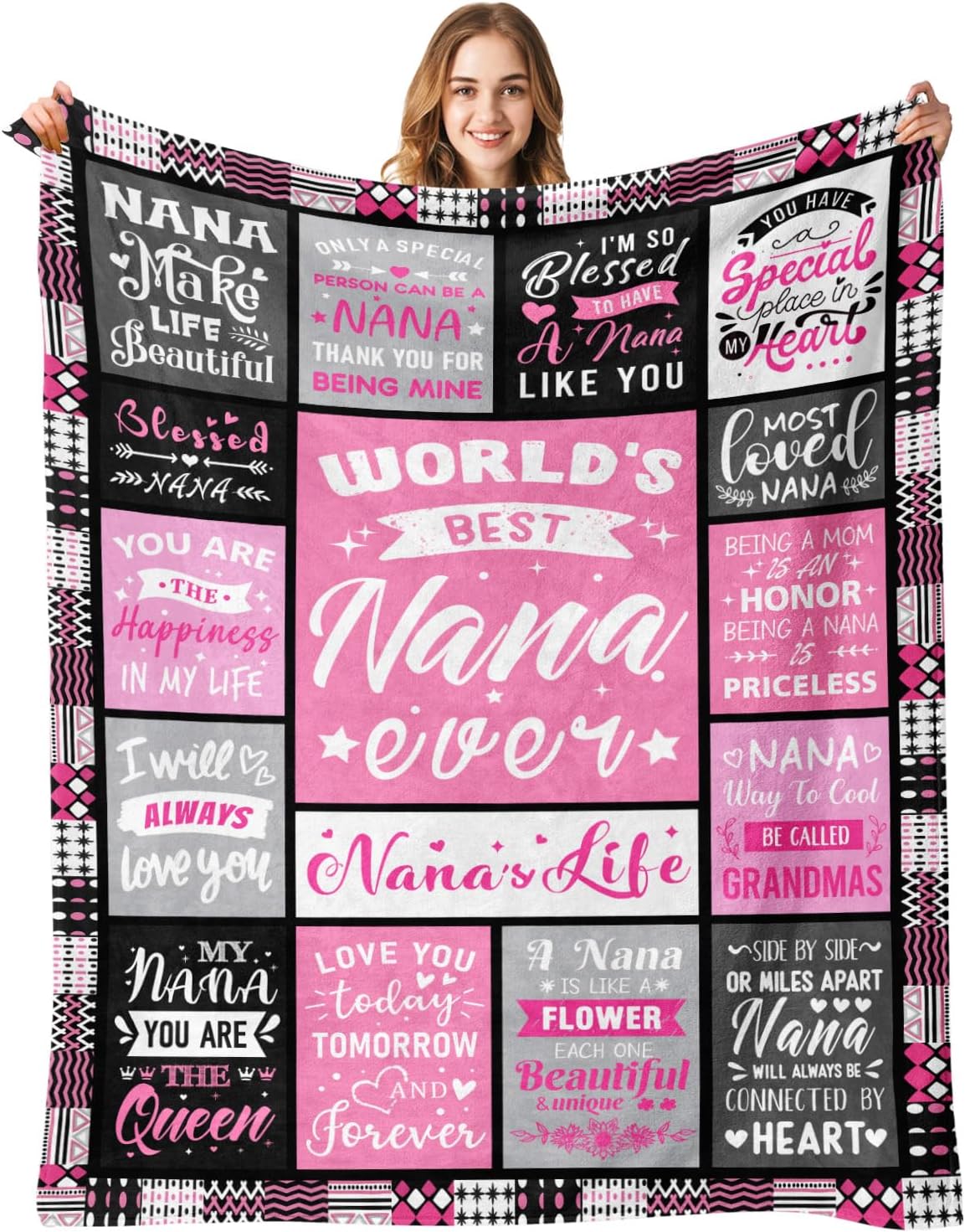 Nana Birthday Gifts from Grandkids - Cozy Blanket for Her