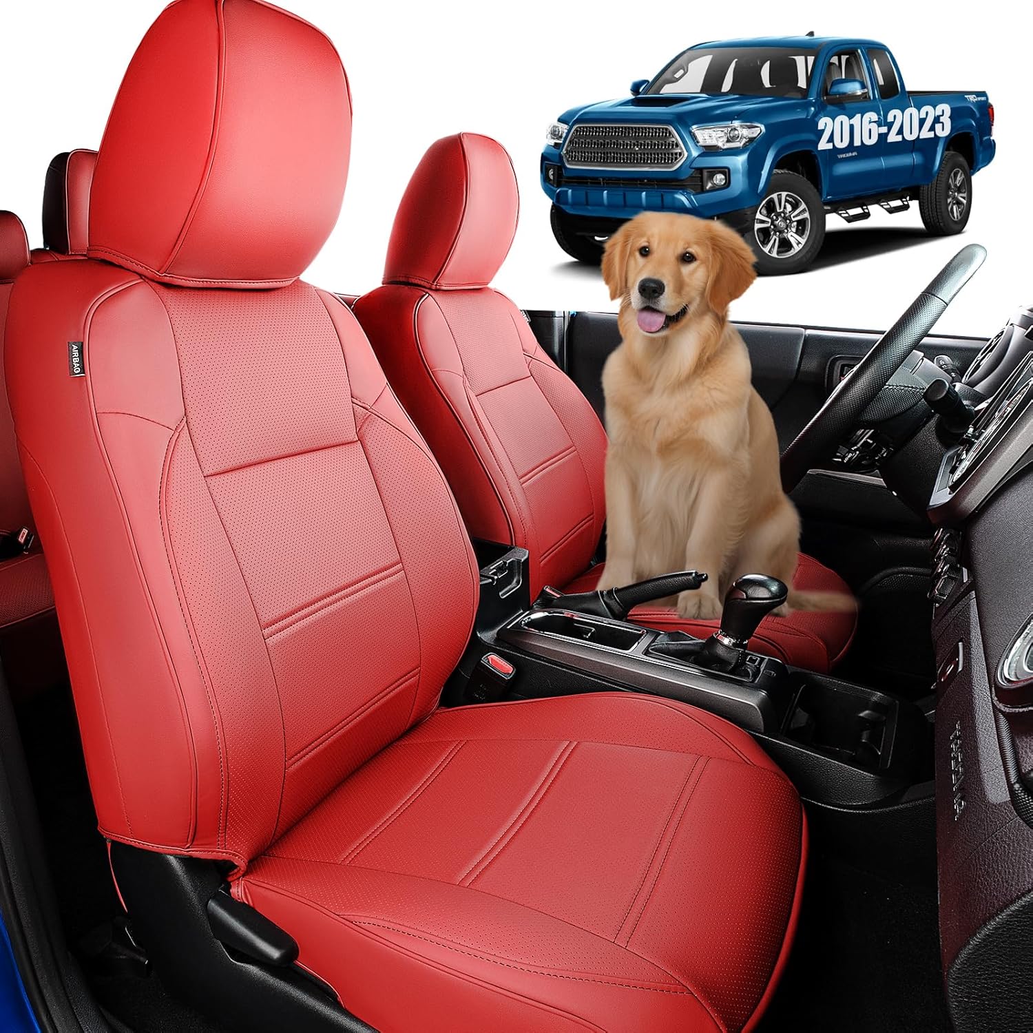 DrCarNow Tacoma Seat Covers 2016-2023 - Durable Leather Protection