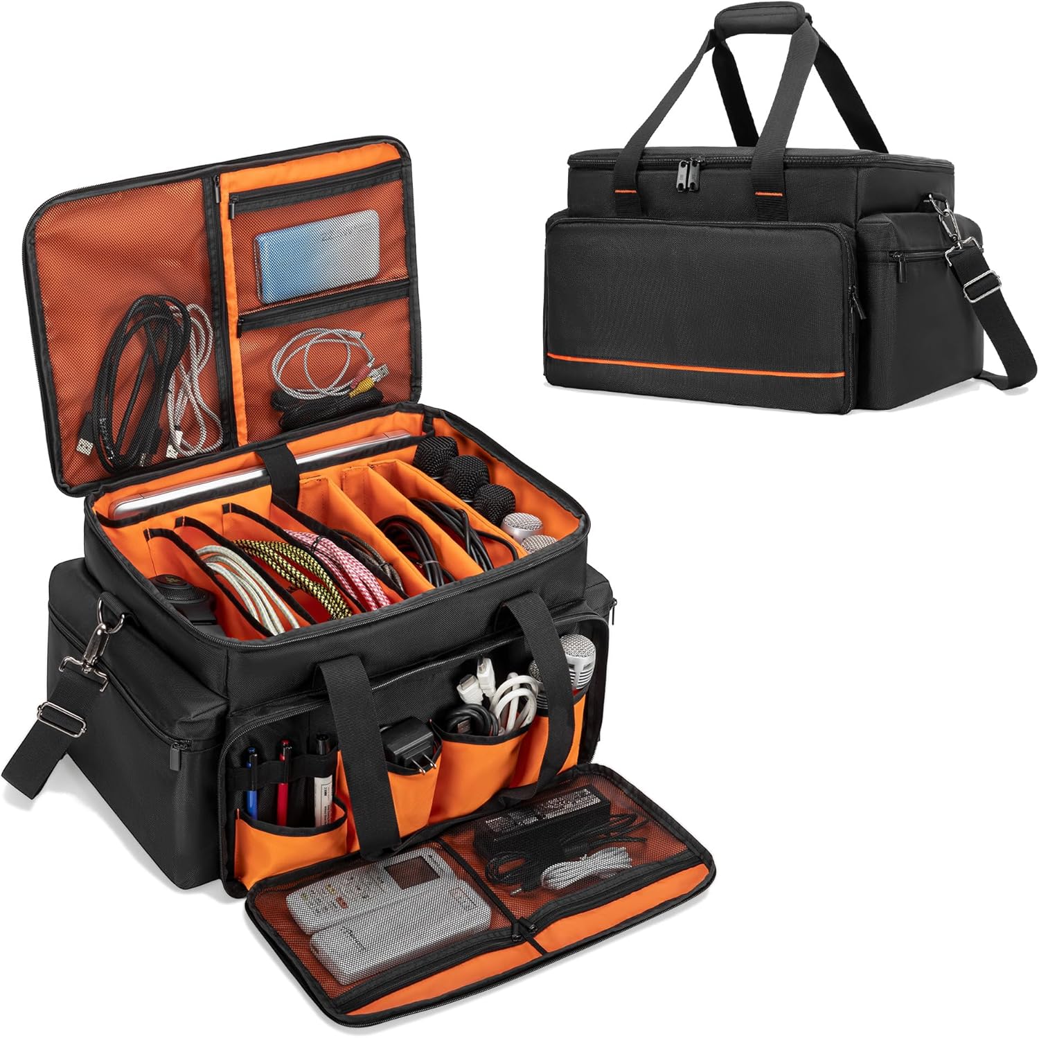 Trunab DJ Cable File Bag with Adjustable Dividers for Gear