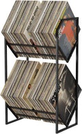 Vinyl Record Storage Rack 2-Tier 200 LP Capacity - Stable Display