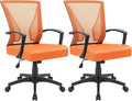 Ergonomic Orange Mid Back Office Chair - Mesh Swivel with Lumbar
