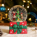 Lewondr Christmas Snow Globe with Music and Light for Home