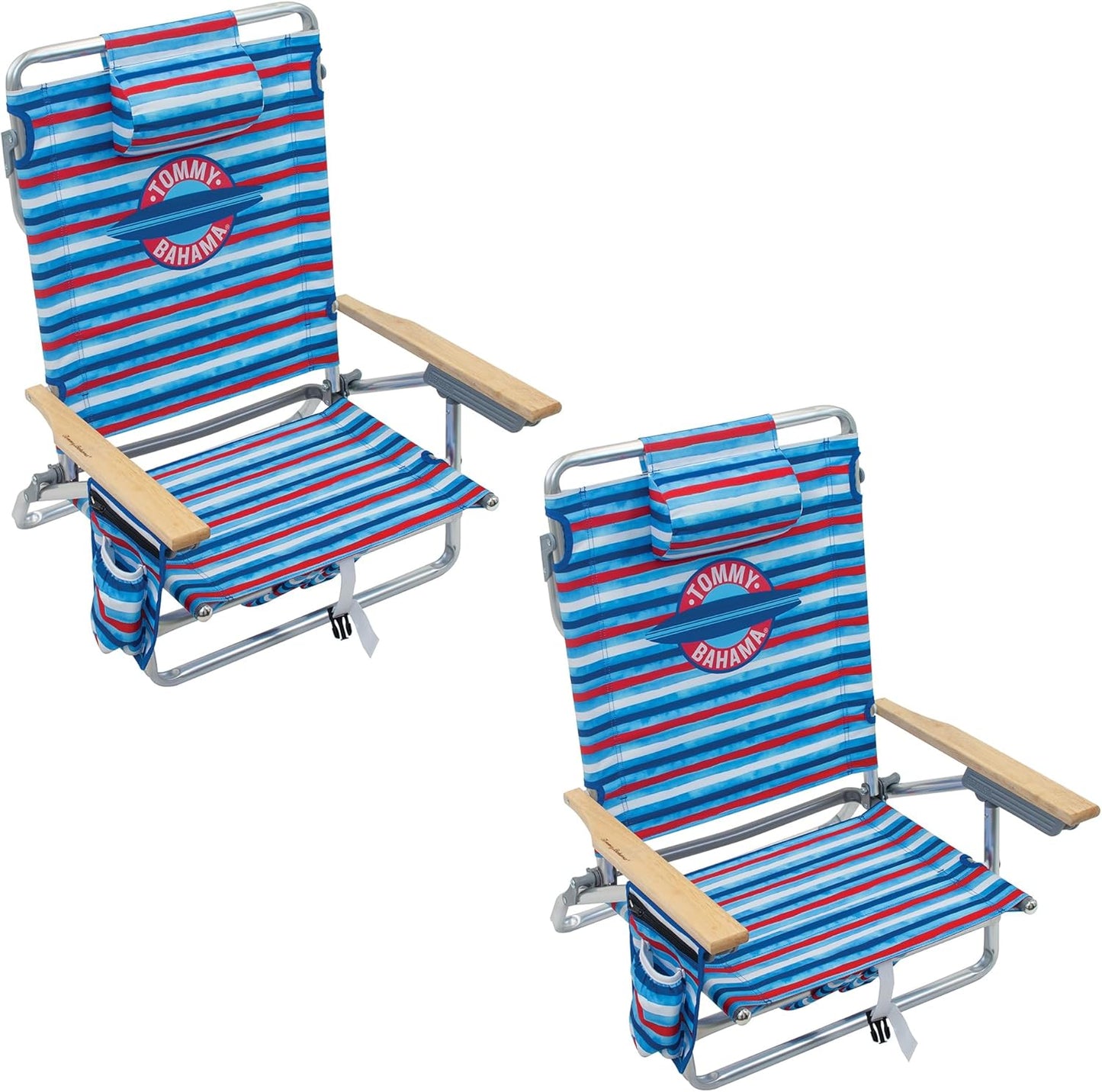 Tommy Bahama 2-Pack Beach Chairs with Cooler and Cup Holder