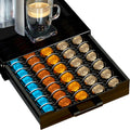 Coffee Pod Holder Drawer Organizer with Tempered Glass Top - Compact