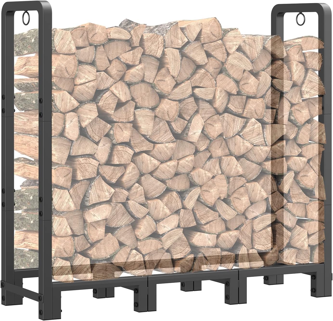 Mr IRONSTONE 4ft Firewood Rack for Indoor and Outdoor Use