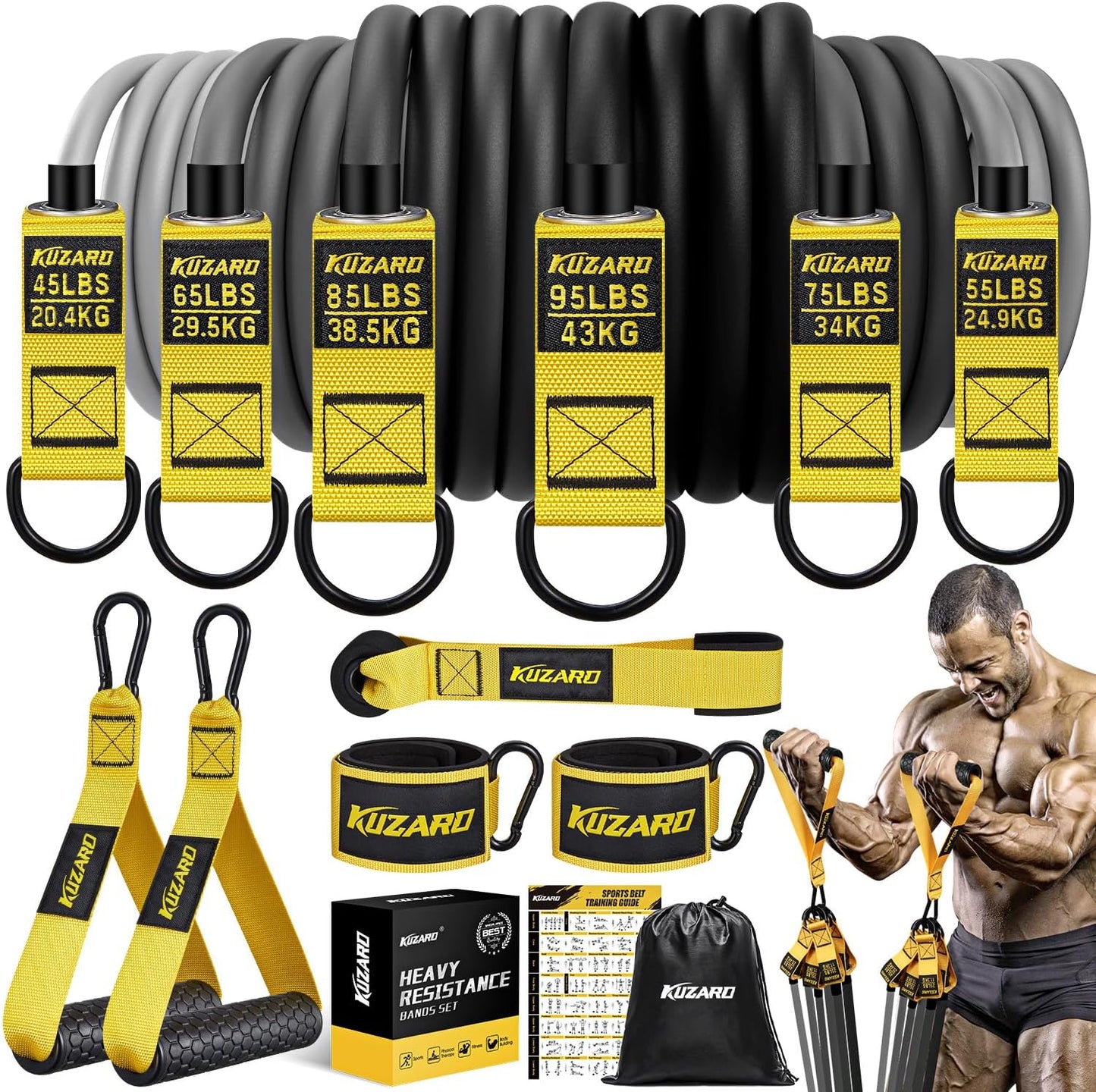Resistance Bands for Working Out - Heavy Exercise Bands Set