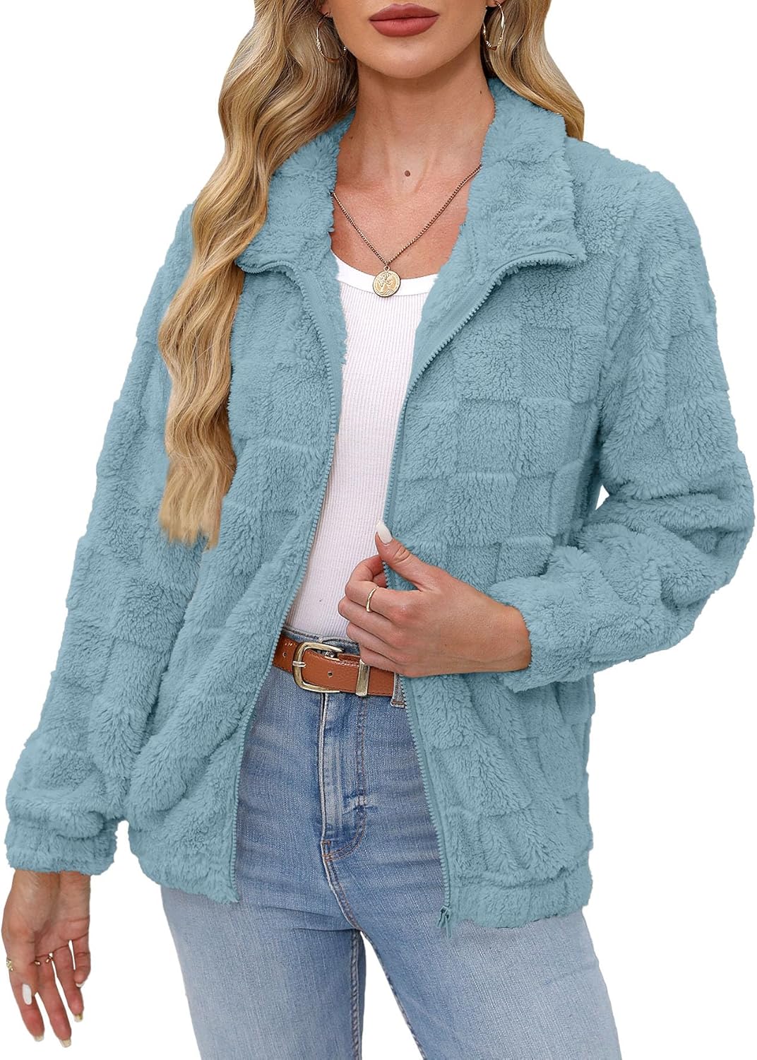 Soft Warm Fleece Jacket for Women - Cozy Full Zip Design