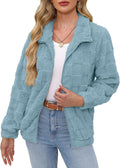 Women's Full Zip Sherpa Fleece Jacket - Soft Warm Layering