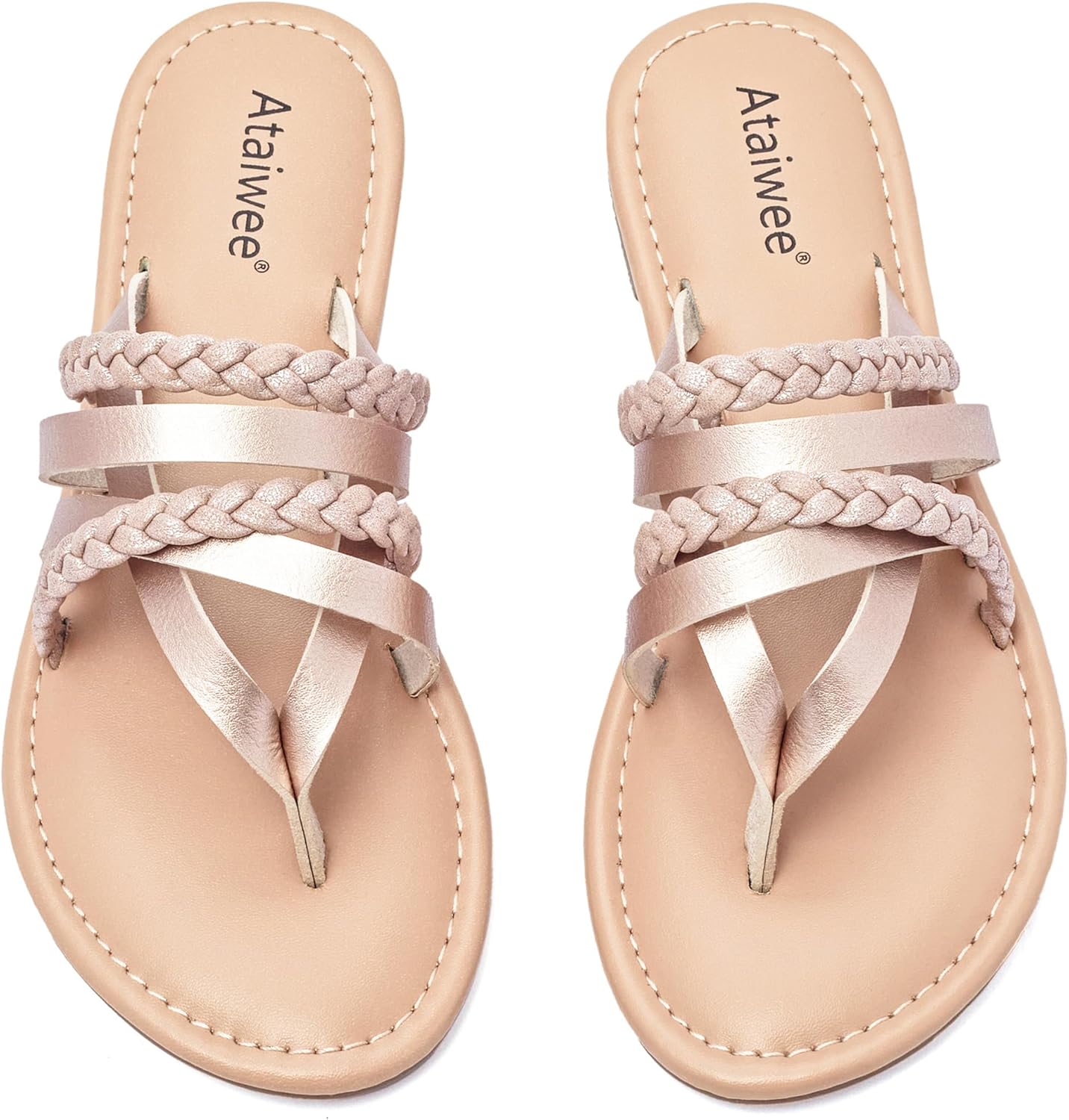 Ataiwee Women's Slide Flat Sandals for Comfortable Summer Wear