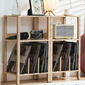 Record Player Stand Set of 2, 3-Tier End Table with Vinyl Storage