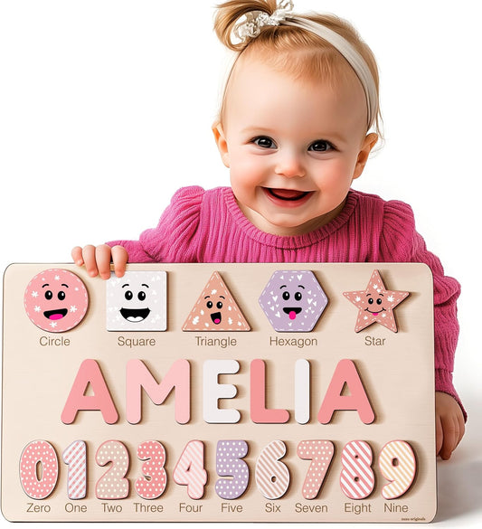 Wood Name Puzzle for Toddlers - Unique Custom Gift Idea