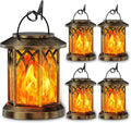 KOOPER 4 Pack Solar Lanterns Outdoor Waterproof - Flickering Flame