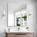 Silver Bathroom Mirror 30x36 in Rectangle Wall Mirror - Modern Frame