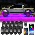 10Pods Segmented RGB LED Rock Lights Kit for Trucks - Multi Zone