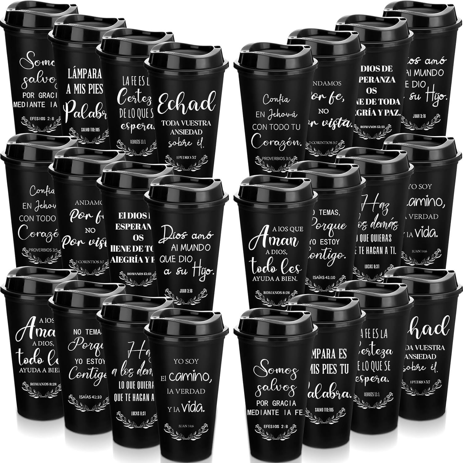 Zhehao Spanish Christian Coffee Cups for Men Women 16 oz
