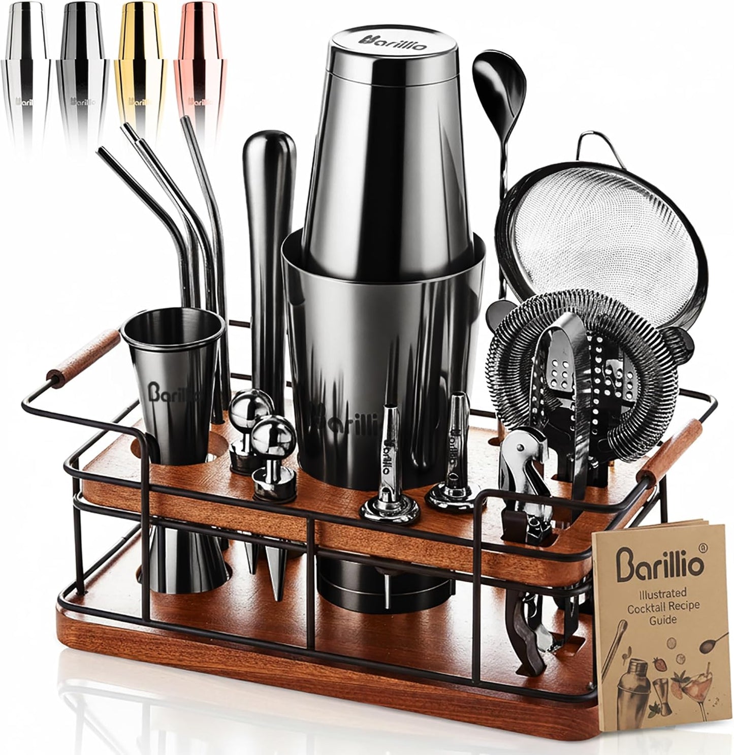 Barillio Black Bartender Kit 23-Piece Stainless-Steel Set