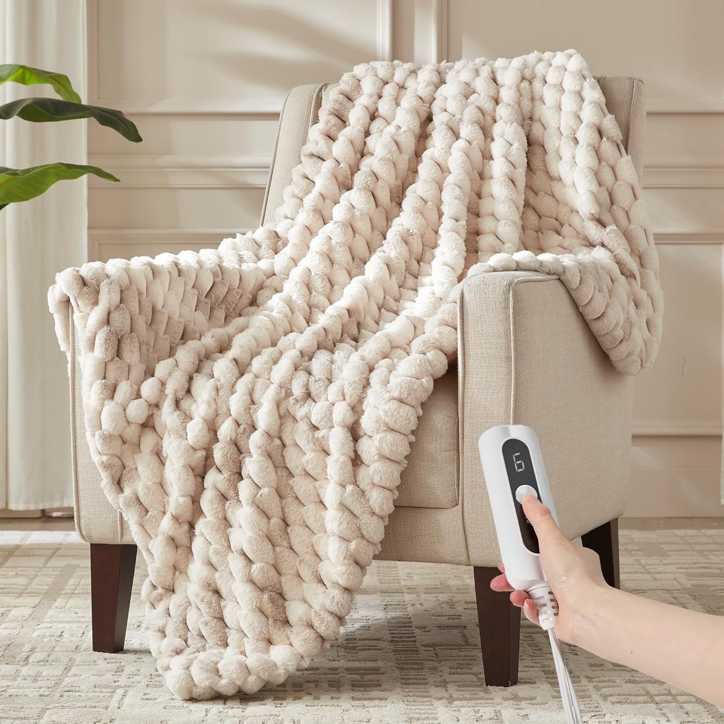 Heated Throw Blanket with Fast Heating and Cozy Design