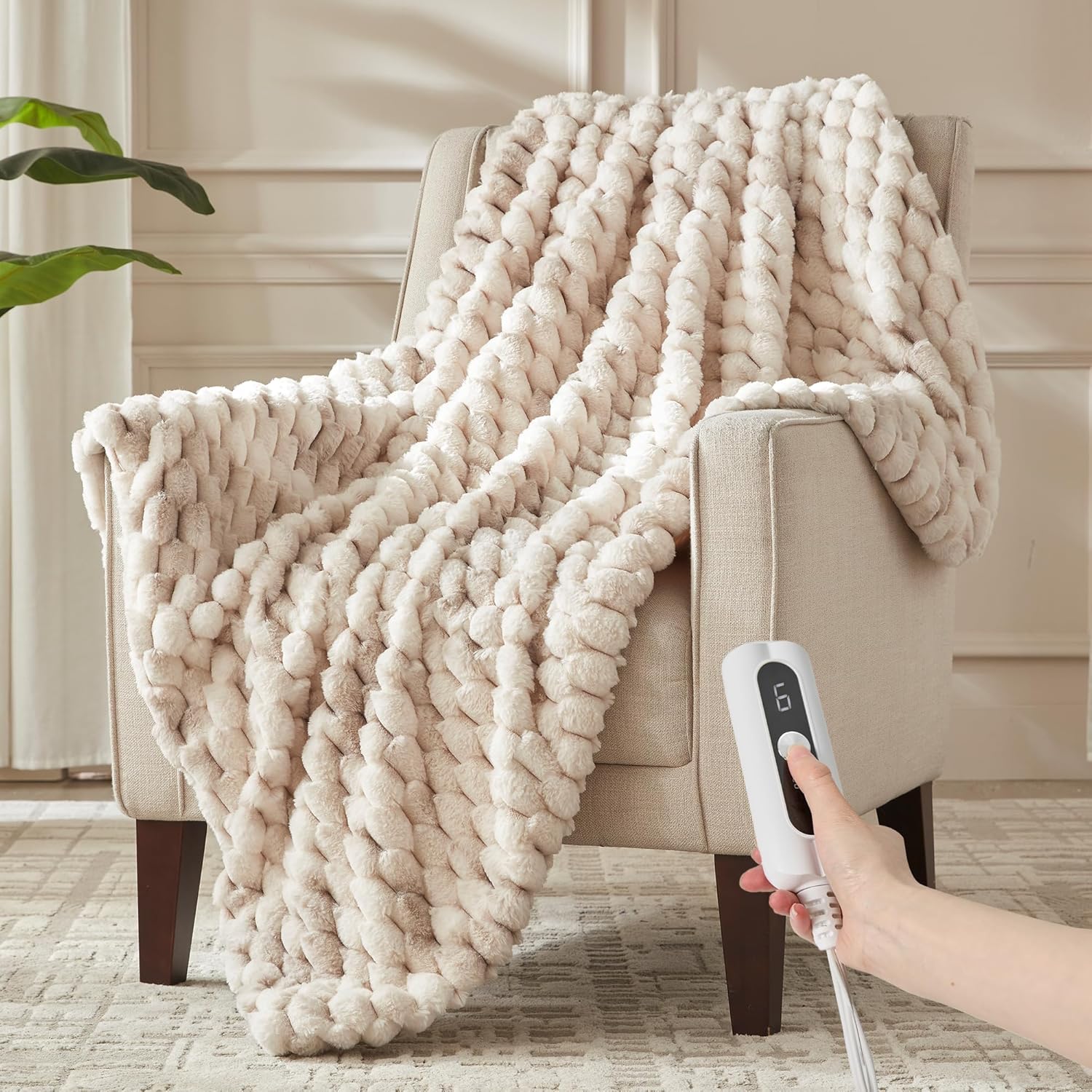 Heated Throw Blanket with Fast Heating and Cozy Design