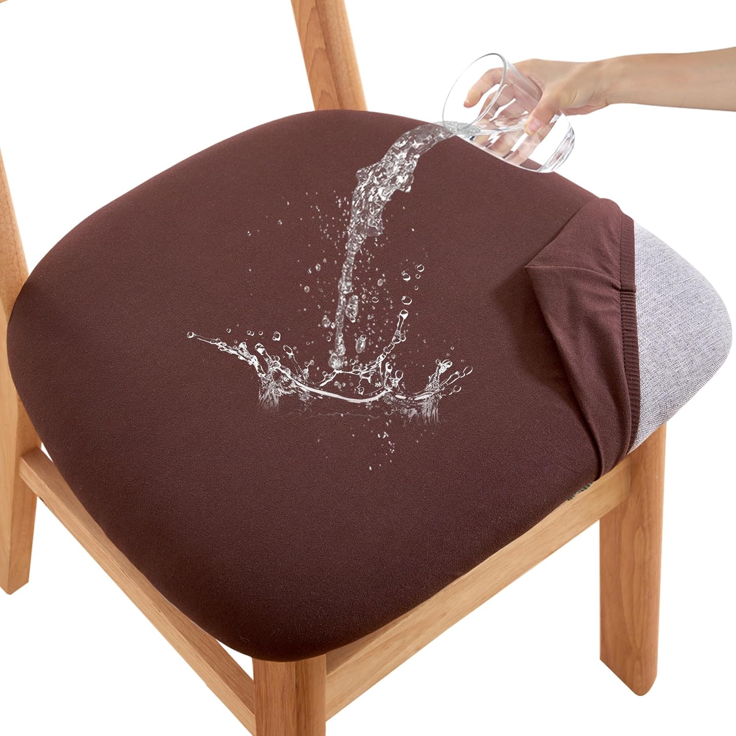 CRFATOP Waterproof Dining Chair Seat Covers Set of 6 for Protection