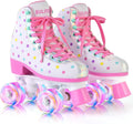 SULIFEEL Girls Roller Skates with Light-Up Wheels for Fun Activities