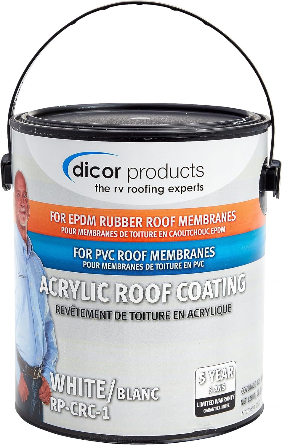 Dicor EPDM Rubber Roof Acrylic Coating - 1 Gallon White
