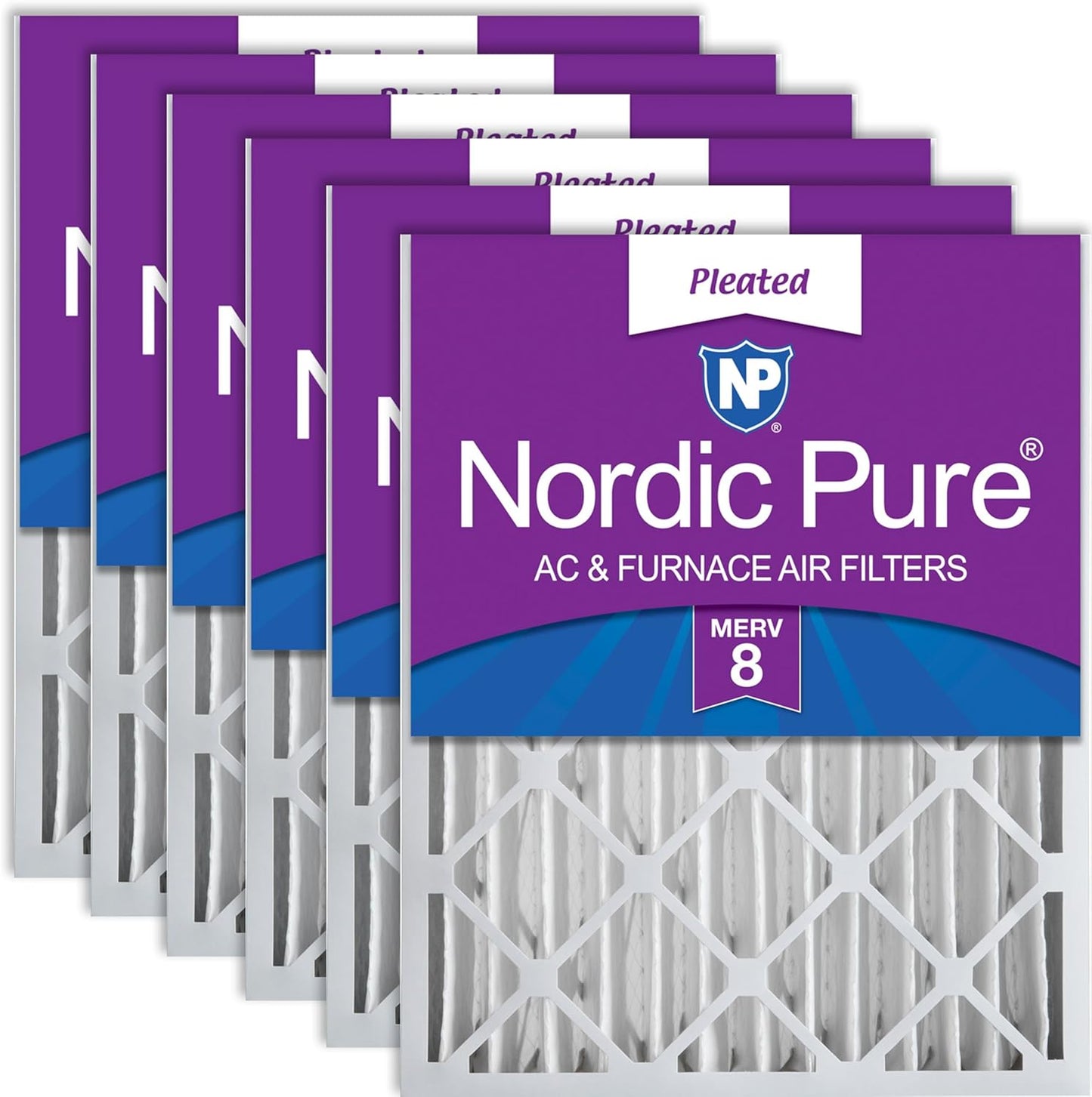 Nordic Pure 20x25x4 Pleated MERV 8 Air Filters for Clean Air