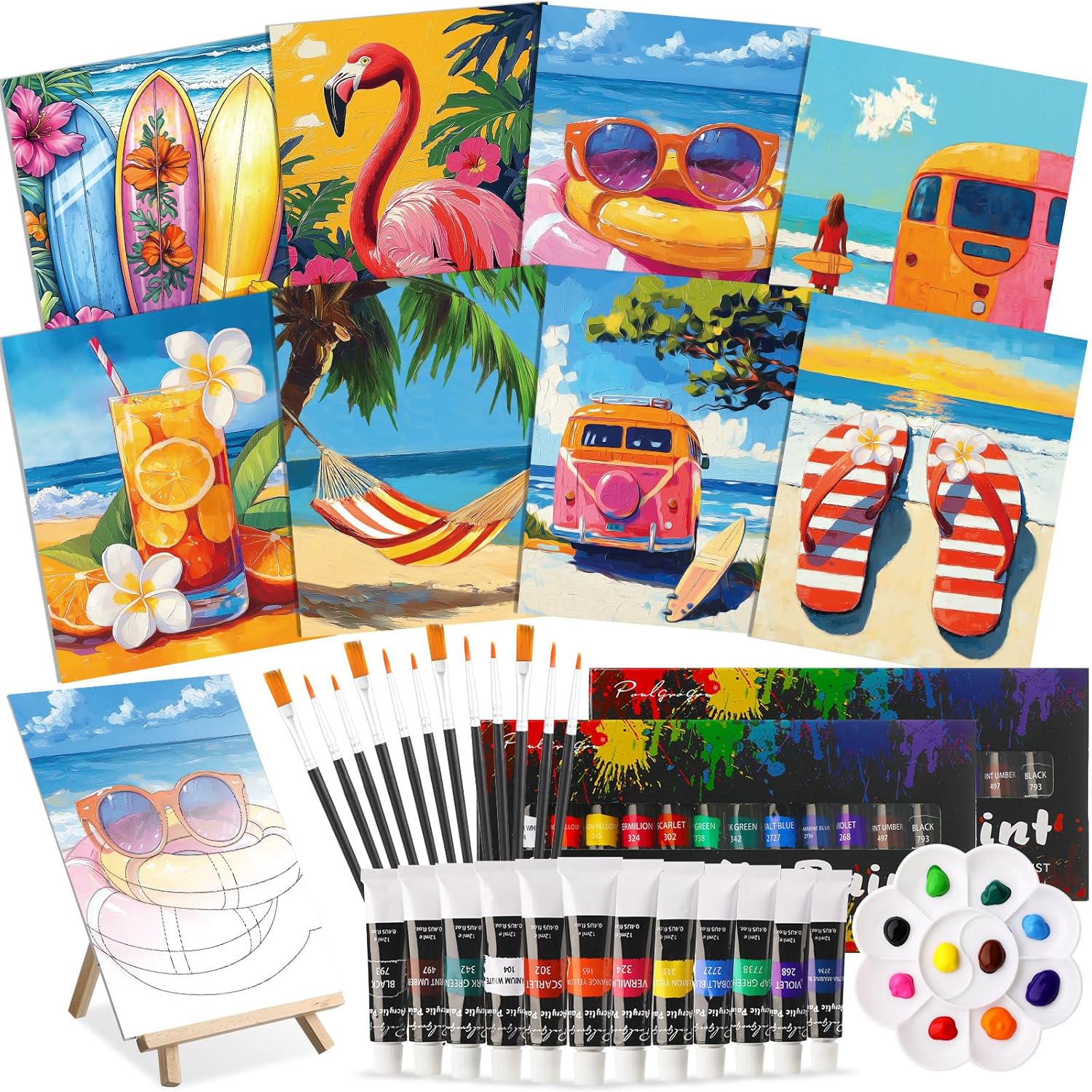 Cholemy 36 Pcs Paint and Sip Kit for Adults - Perfect for Parties