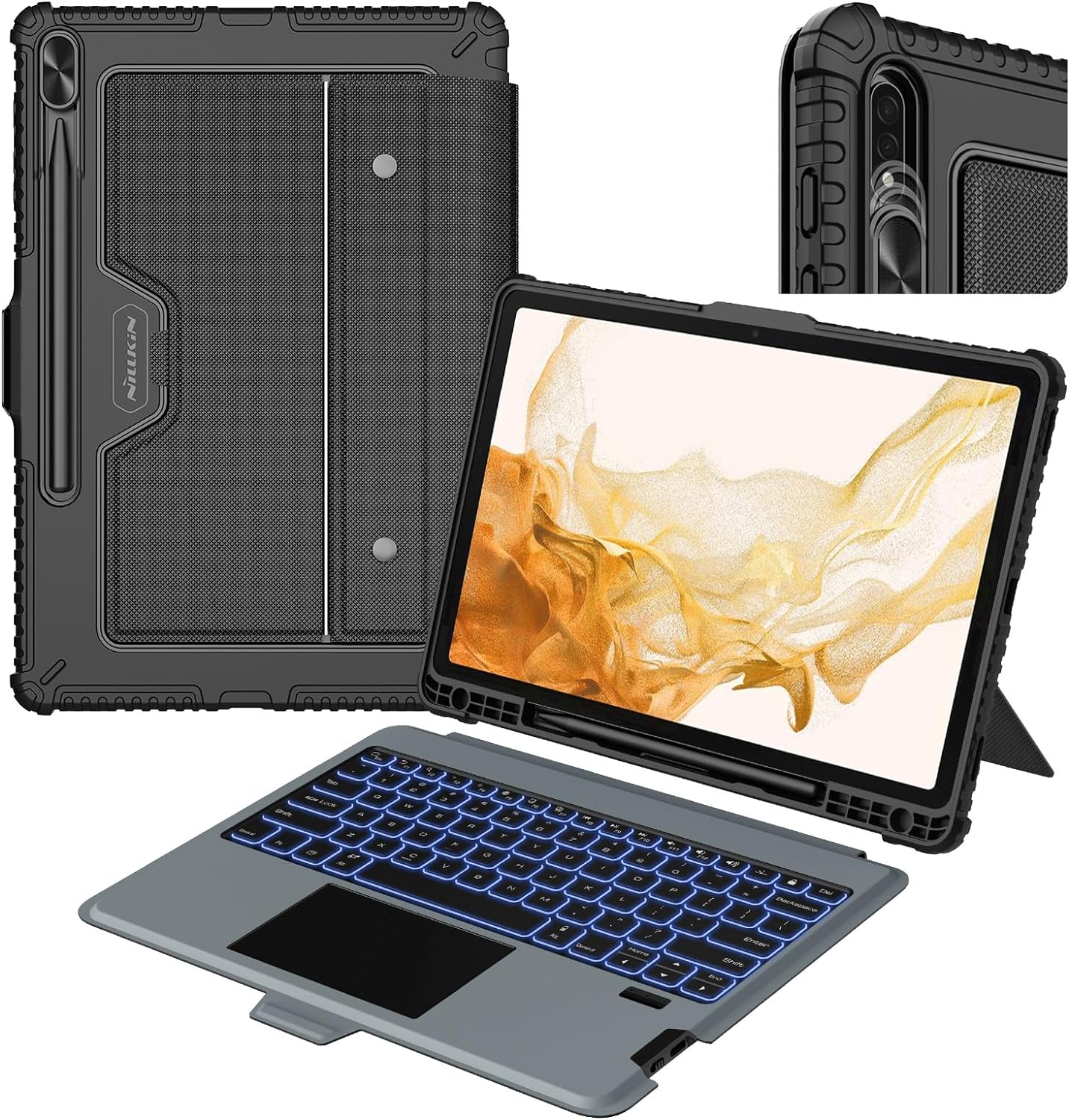 Nillkin Keyboard Case for Samsung Galaxy S7 FE/S8 Plus Tablets