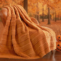 Luxury Striped Faux Fur Throw Blanket Queen Size - Plush Comfort