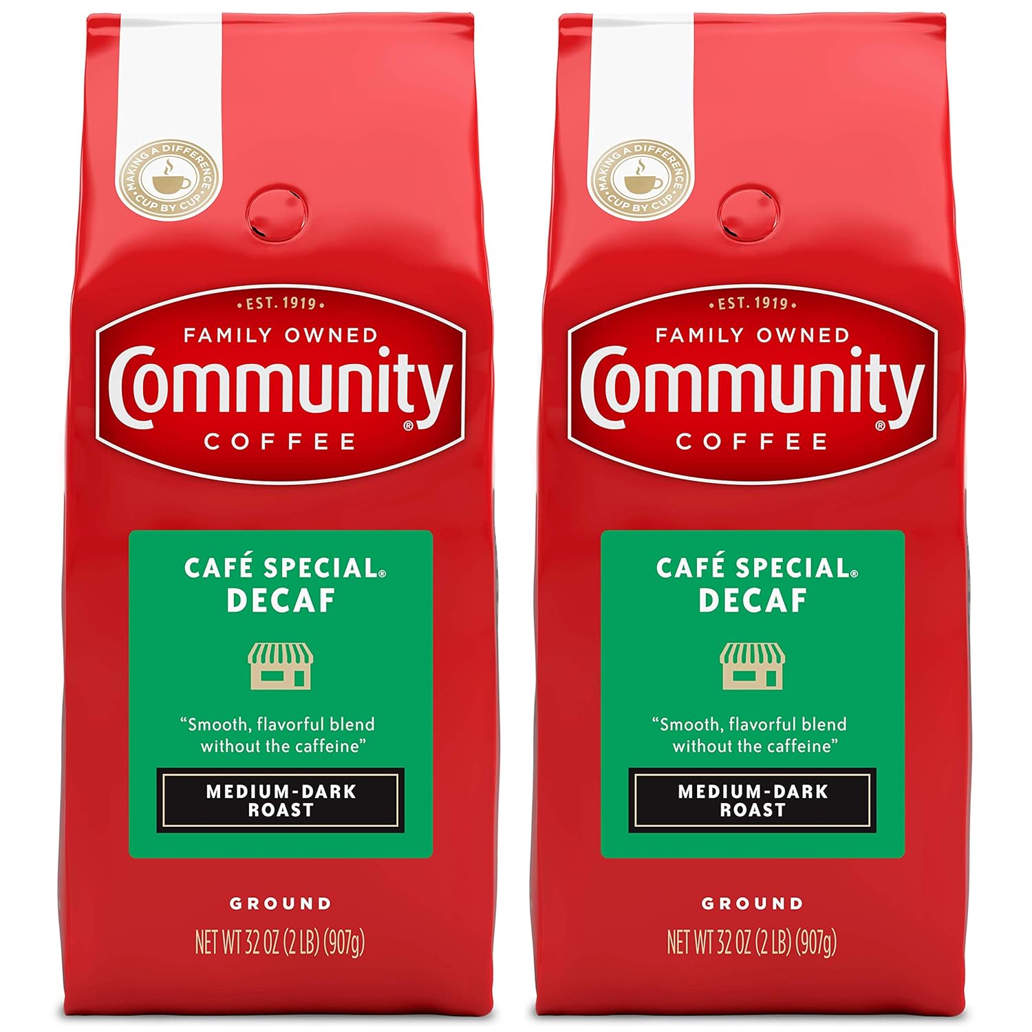 Community Coffee Decaf 64oz: Rich Medium-Dark Roast x2