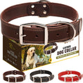 Heavy Duty Leather Dog Collar for Extra-Large Dogs - Strong, Soft Fit