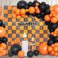 24PCS Black Orange Shimmer Wall Backdrop - Sparkling Halloween Photo