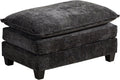 SoarFlash Chenille Sectional Sofa Ottoman, Black - Modular Comfort