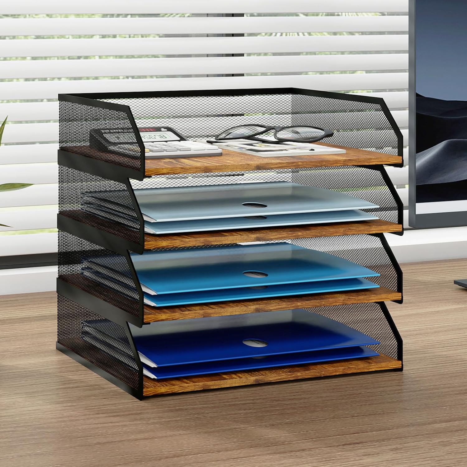 Natwind 4-Tier Stackable Paper Tray for Efficient Organization