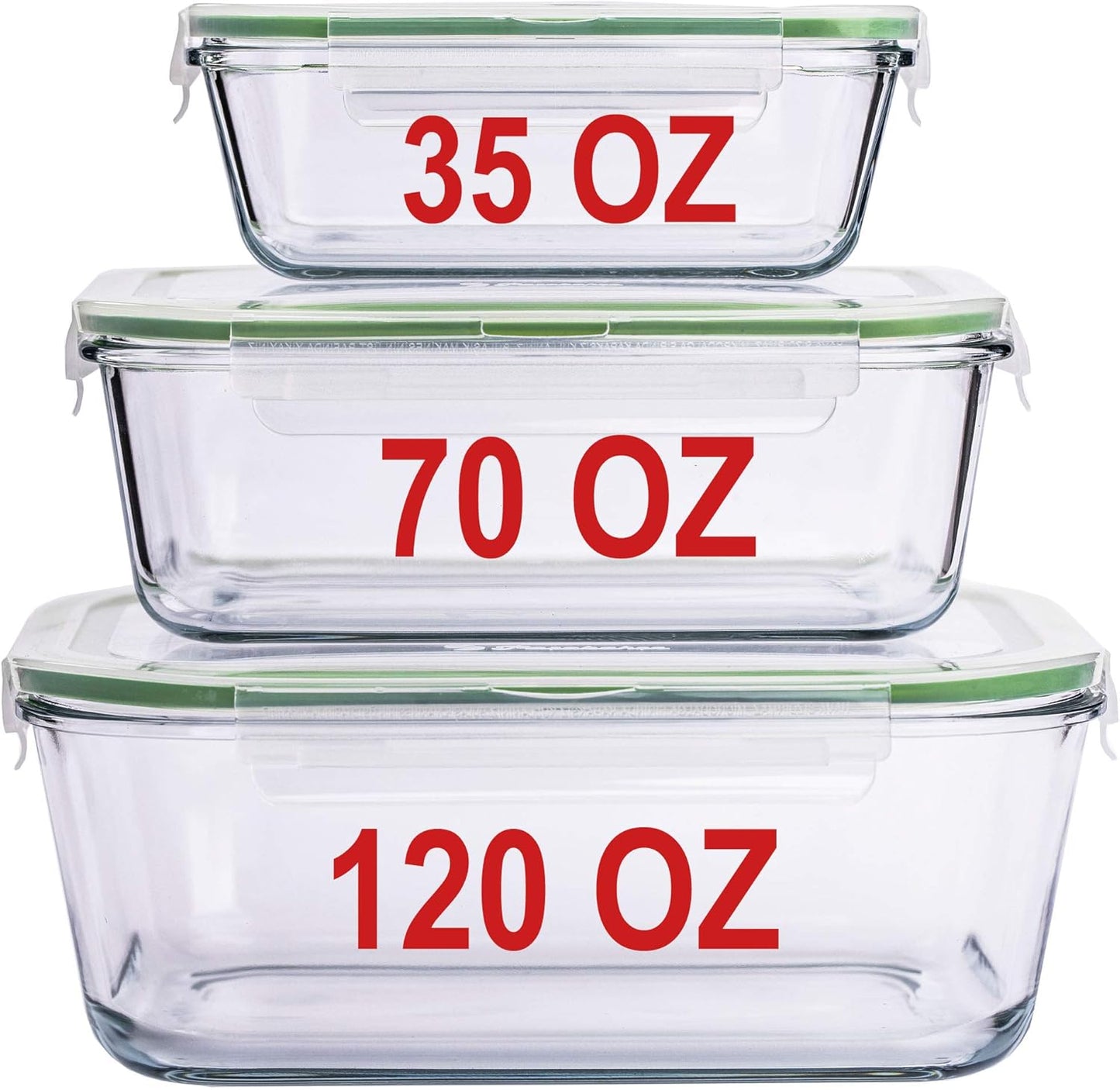 X-LARGE Glass Food Storage Containers Set for Meal Prep & Serving