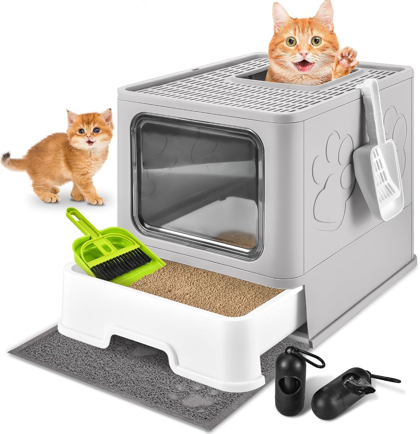 Extra Large Cat Litter Box with Lid and Easy Cleaning Features