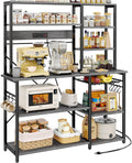 Larger Bakers Rack with Power Outlets - 6-Tier Microwave Stand
