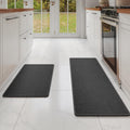 Black Imitation Linen Kitchen Runner Rug 17x59 - Non-Slip Comfort
