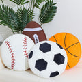 Sports Throw Pillows 4-Pack - Fluffy Soccer Basketball Baseball