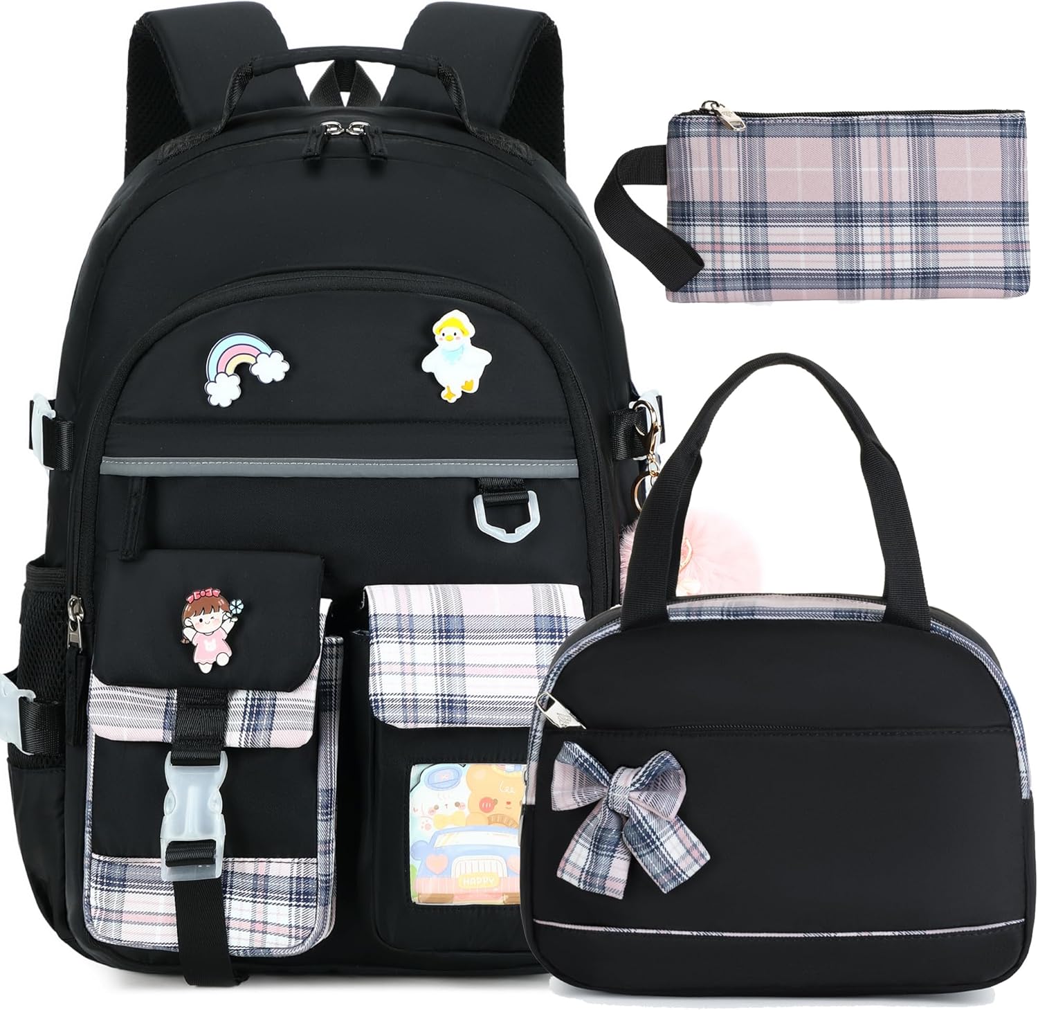 Stylish 15.6 Inch Laptop Backpack Set for Girls and Teens