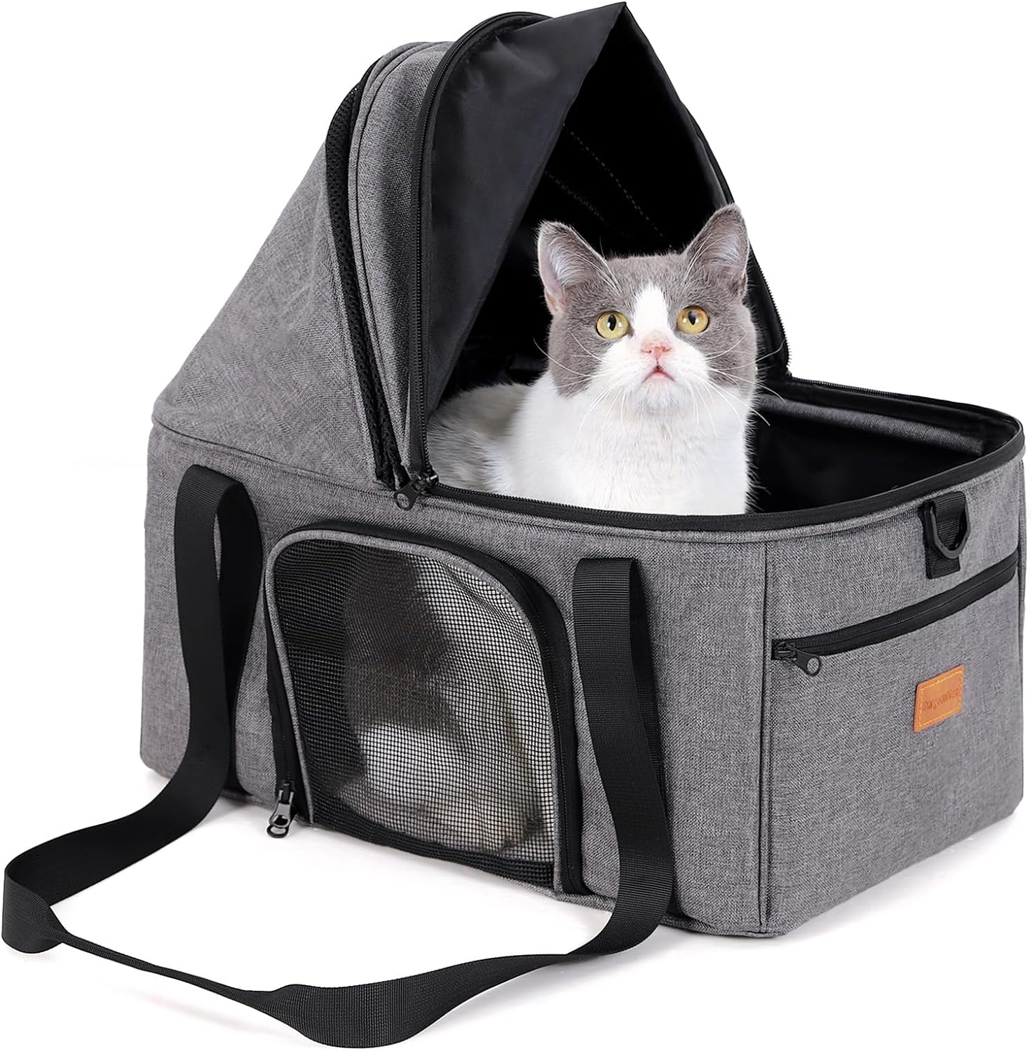 Top-Expandable Large Cat Carrier for Medium Large Pets