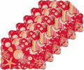 Ruby Red and Orange Quilted Reversible Cotton Placemats - Set of 6