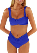 ANRABESS Tummy Control Bikini Set 2025 - Ruched Mid Waist Swimsuit