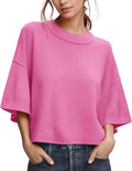 ZDC Women's Oversized Cropped Sweater Top - Lightweight Casual Knit